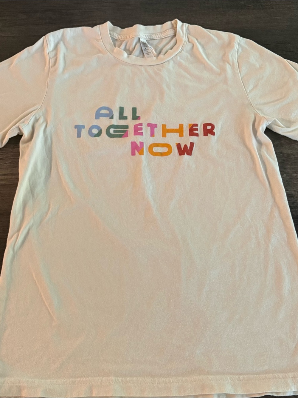 Bella Canvas White Kids Tee with Multicolor 'All Together Now' Lettering
